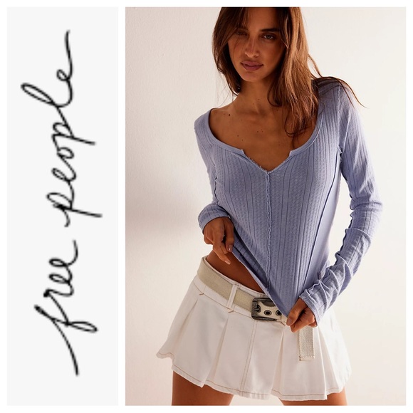 NWT Free People We The Free Eyes on You Long Sleeve in Falling Waters - Picture 1 of 15